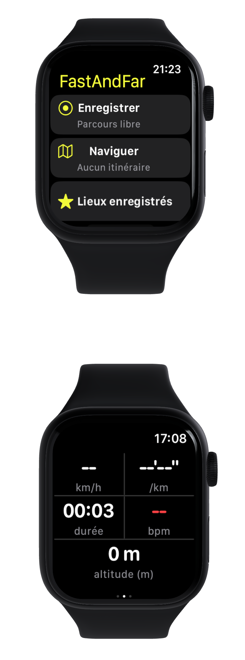 FastAndFar.app sur Apple Watch